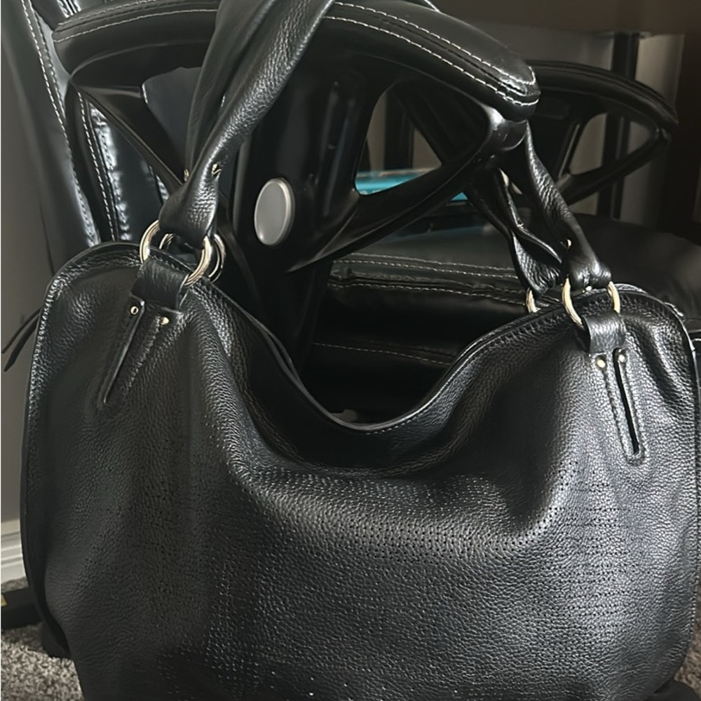 Black leather Hobo bag